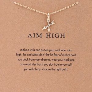 "Sara" Arrow Gold Necklace Dainty Aim High honor